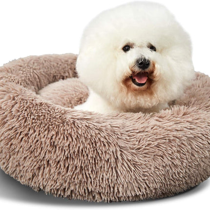 Washable Dog round Bed - Large Donut Dog Bed, Comfy Calming Cuddler