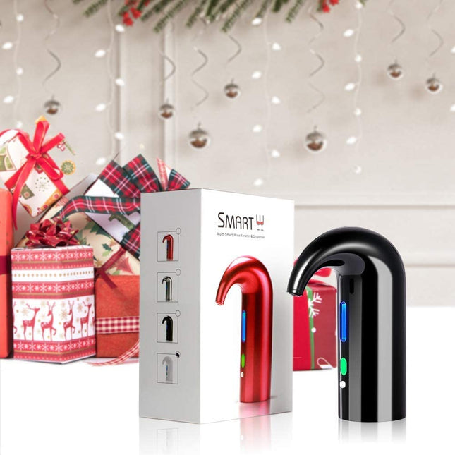 Electric Wine Aerator, Electric Wine Pourer and Wine Dispenser Pump, Multi-Smart Automatic Filter Wine Dispenser with USB Rechargeable for Travel, Home and Bar(Black) - STYIEN