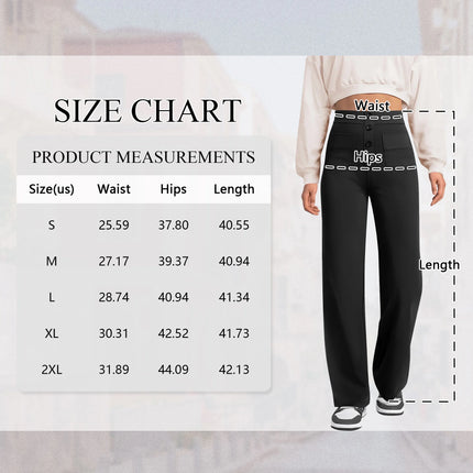 Women's High-Waisted Straight Leg Pants with Multiple Pockets - Stretchy Business Casual Trousers