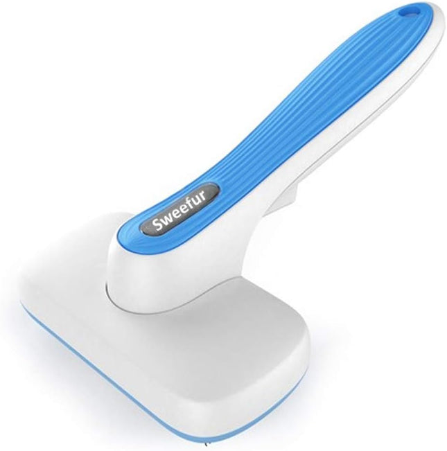Automatic Pet Hair Removal Comb, Self-Cleaning Slicker Brush for Dogs & Cats- Grooming Shedding Brush for Small, Medium and Large Dogs and Cats- Pet Hair Brush with Soft Grip Handle- Blue - STYIEN