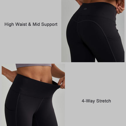 Anti-Nail Leggings for Women, Non-See-Through Yoga Pants with Phone Pockets, Tummy Control Full-Length/Capri Tights