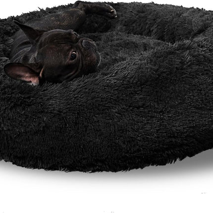 Washable Dog round Bed - Large Donut Dog Bed, Comfy Calming Cuddler