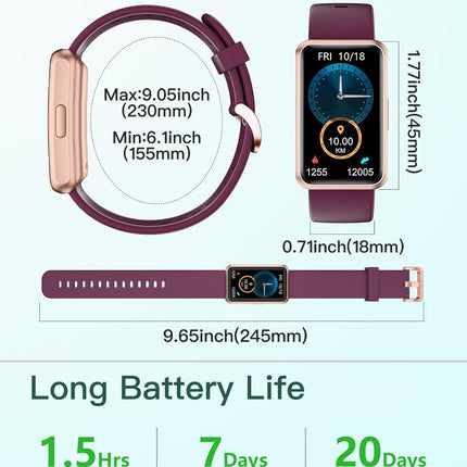 Fitness Tracker No Bluetooth No APP No Phone Needed, Fitness Watch for Men Women Parents IP68 Waterproof with Full Touch Screen Steps Calories Counter Sleep Tracker Alarm Clocks (Purple)