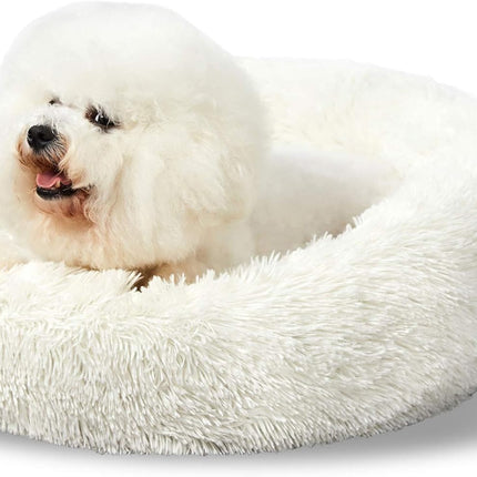 Washable Dog round Bed - Large Donut Dog Bed, Comfy Calming Cuddler