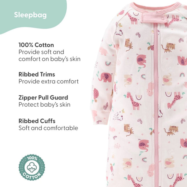 Newborn Layette Gift Set for Baby Girls, 23 Essential Pieces, Pink Rainbow Safari Animals, 0-3 Months - STYIEN