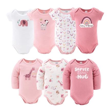 Newborn Layette Gift Set for Baby Girls, 23 Essential Pieces, Pink Rainbow Safari Animals, 0-3 Months - STYIEN