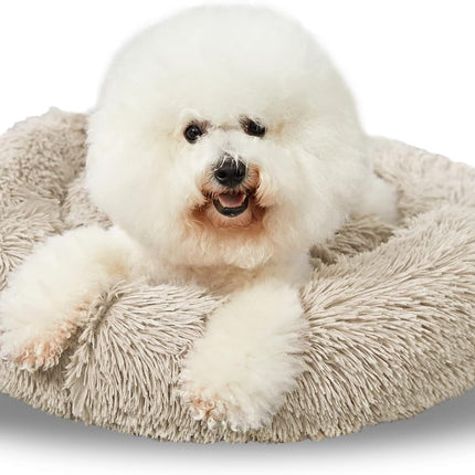 Washable Dog round Bed - Large Donut Dog Bed, Comfy Calming Cuddler