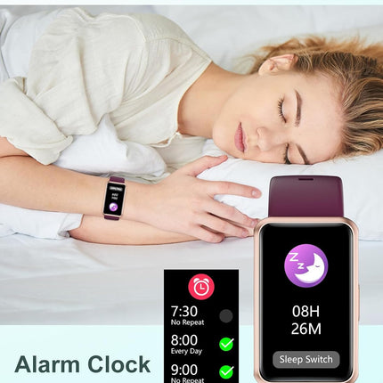 Fitness Tracker No Bluetooth No APP No Phone Needed, Fitness Watch for Men Women Parents IP68 Waterproof with Full Touch Screen Steps Calories Counter Sleep Tracker Alarm Clocks (Purple)