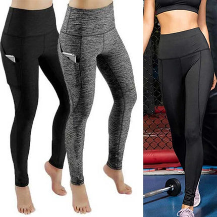 3/4 Sport Pants Women Pockets Capris Pant Female Leggings Women Fitness Gym High Waist Leggins Black Cropped Leggings Summer New - STYIEN