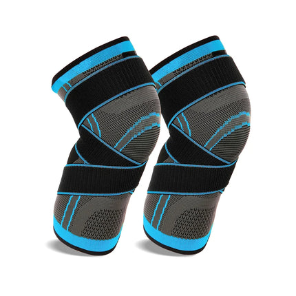 1/2PCS Sports Knee Pad Men Pressurized Bandagem Elastica Knee Pads Support Fitness Gear Basketball Volleyball Brace Protector - STYIEN