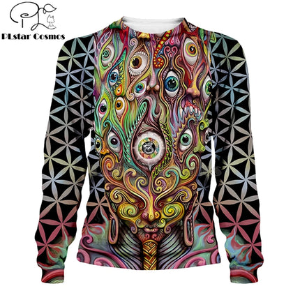 PLstar Cosmos Hippie Mandala Psychedelic Eye 3D Hoodie Sweatshirt Long Sleeve Streetwear Winter Autumn Fashion - STYIEN