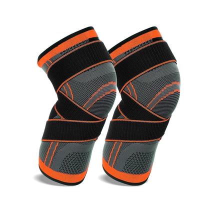 1/2PCS Sports Knee Pad Men Pressurized Bandagem Elastica Knee Pads Support Fitness Gear Basketball Volleyball Brace Protector - STYIEN