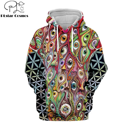 PLstar Cosmos Hippie Mandala Psychedelic Eye 3D Hoodie Sweatshirt Long Sleeve Streetwear Winter Autumn Fashion - STYIEN