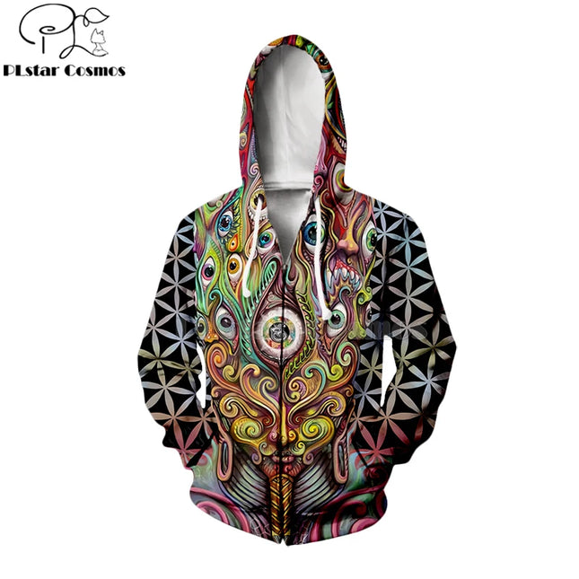 PLstar Cosmos Hippie Mandala Psychedelic Eye 3D Hoodie Sweatshirt Long Sleeve Streetwear Winter Autumn Fashion - STYIEN