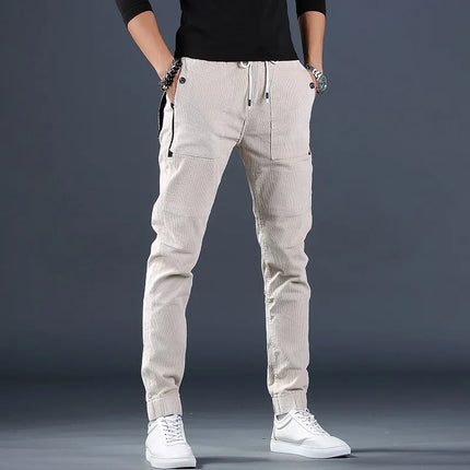 Mens Autumn Corduroy Pants Fashionable Casual Joggers Trousers For Everyday Wardrobe Comfort - STYIEN