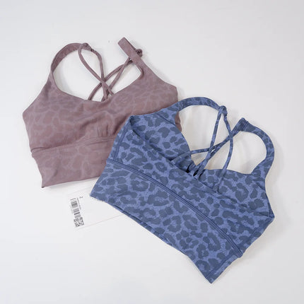 Leopard Print Bra Sports Bra Gym Running Top Women's Camisole Breathable Vest Sweat-absorbent Underwear - STYIEN