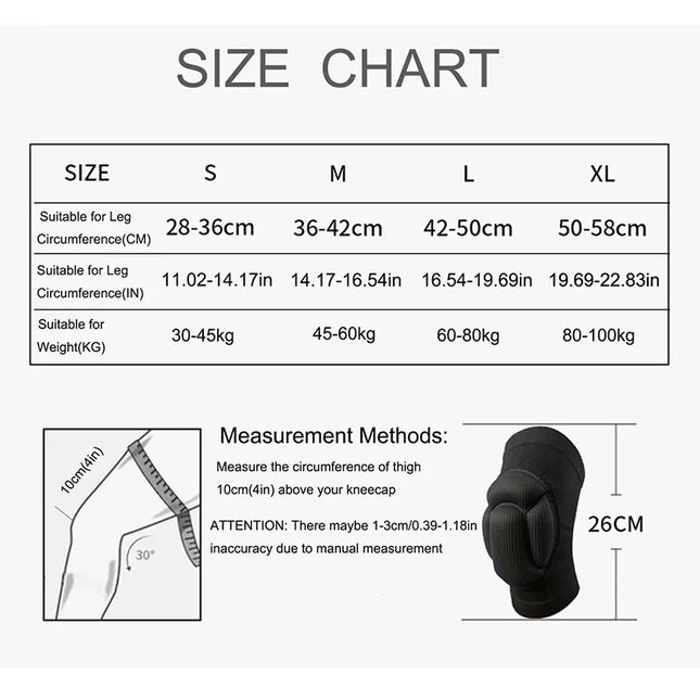 1Pair Thickened Protection Sports Kneepad Gym Support Fitness Gear Gear Basketball Brace Protector Male/Female Non Slip Pads - STYIEN