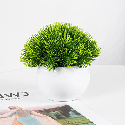 1pc Artificial Green Plant Pot Plastic Green Plants Decorative Home Creative Decoration - STYIEN
