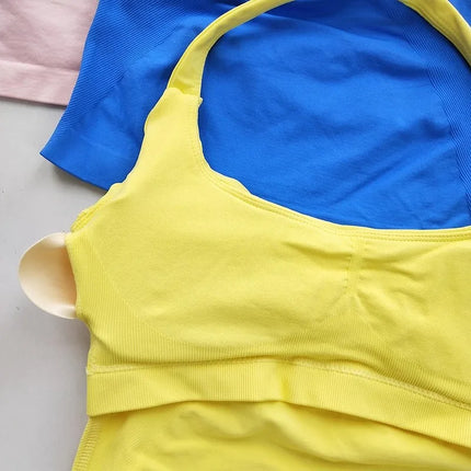 Women's Backless Hanging Necks Fitness Bra Workout Tops Yoga Crop Sports Vest Sexy Gym Fitness Tank Top for Athletic Women - STYIEN