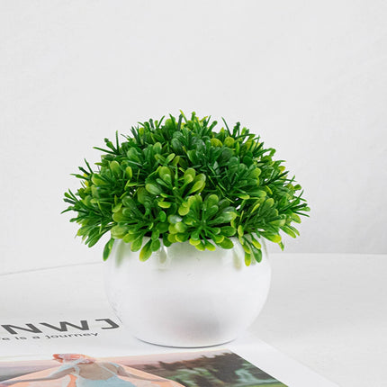 1pc Artificial Green Plant Pot Plastic Green Plants Decorative Home Creative Decoration - STYIEN