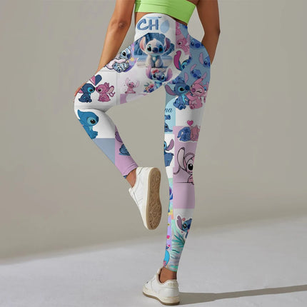 Disney STYIEN print Checkered WOMEN'S Sports and Fitness Leggings Women Tiedye Gym Leggings Mujer Push Up Booty Pants Fitness - STYIEN