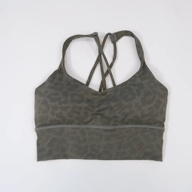 Leopard Print Bra Sports Bra Gym Running Top Women's Camisole Breathable Vest Sweat-absorbent Underwear - STYIEN