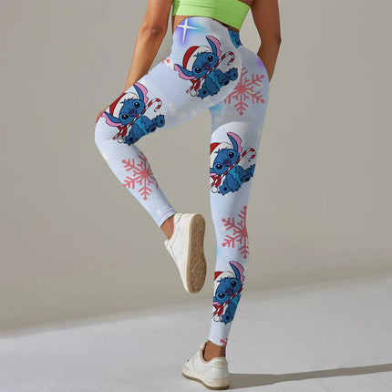 Disney STYIEN print Checkered WOMEN'S Sports and Fitness Leggings Women Tiedye Gym Leggings Mujer Push Up Booty Pants Fitness - STYIEN