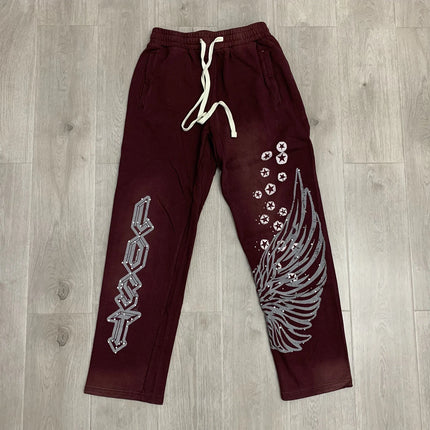 Men's Washed Cotton Hooded Sweatshirt Oversized Vintage Casual Pullover Rhinestone Accent Autumn Streetwear - STYIEN