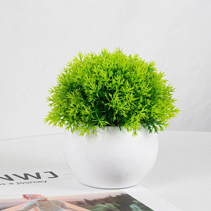 1pc Artificial Green Plant Pot Plastic Green Plants Decorative Home Creative Decoration - STYIEN