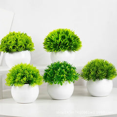 1pc Artificial Green Plant Pot Plastic Green Plants Decorative Home Creative Decoration - STYIEN