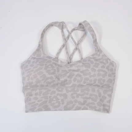 Leopard Print Bra Sports Bra Gym Running Top Women's Camisole Breathable Vest Sweat-absorbent Underwear - STYIEN