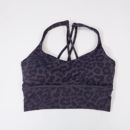 Leopard Print Bra Sports Bra Gym Running Top Women's Camisole Breathable Vest Sweat-absorbent Underwear - STYIEN