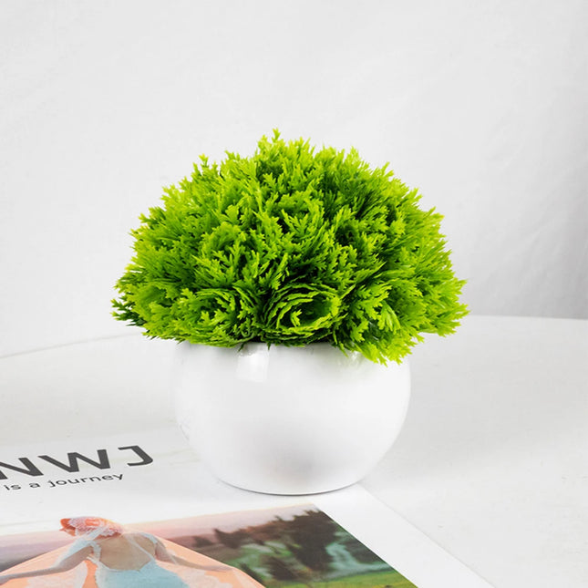 1pc Artificial Green Plant Pot Plastic Green Plants Decorative Home Creative Decoration - STYIEN