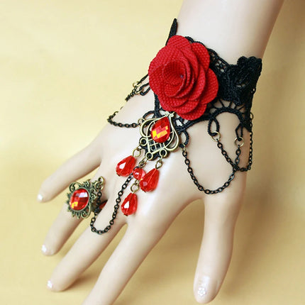 Women's Vintage Steampunk Gloves Wrist Cuff Gear Girls Jewelry Accessories Victorian Bracelets Costume Lace Handwear - STYIEN