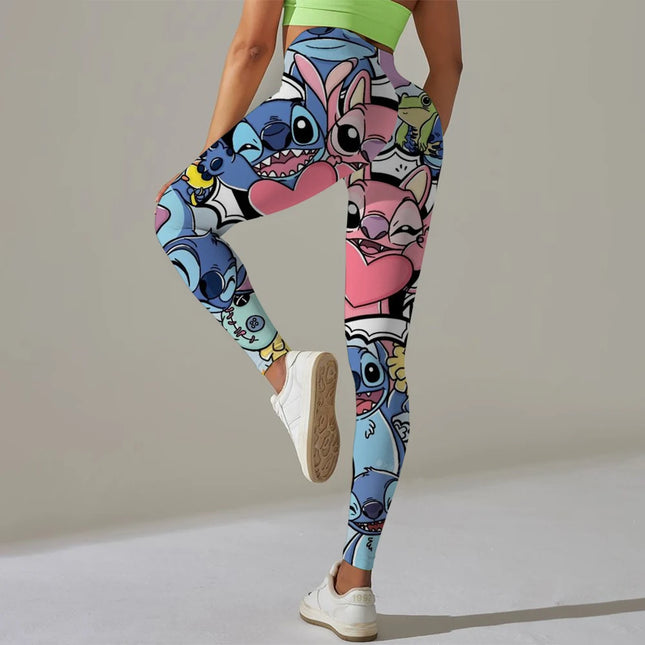 Disney STYIEN print Checkered WOMEN'S Sports and Fitness Leggings Women Tiedye Gym Leggings Mujer Push Up Booty Pants Fitness - STYIEN