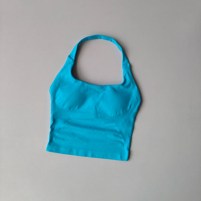 Women's Backless Hanging Necks Fitness Bra Workout Tops Yoga Crop Sports Vest Sexy Gym Fitness Tank Top for Athletic Women - STYIEN