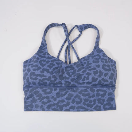 Leopard Print Bra Sports Bra Gym Running Top Women's Camisole Breathable Vest Sweat-absorbent Underwear - STYIEN
