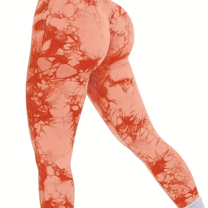 Women's Tie-Dye Seamless Peach Butt High Waist Butt Pants Stretch Fitness Yoga Pants - STYIEN