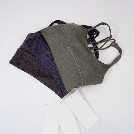 Leopard Print Bra Sports Bra Gym Running Top Women's Camisole Breathable Vest Sweat-absorbent Underwear - STYIEN