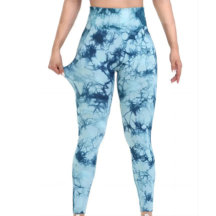 Women's Tie-Dye Seamless Peach Butt High Waist Butt Pants Stretch Fitness Yoga Pants - STYIEN