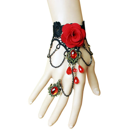 Women's Vintage Steampunk Gloves Wrist Cuff Gear Girls Jewelry Accessories Victorian Bracelets Costume Lace Handwear - STYIEN