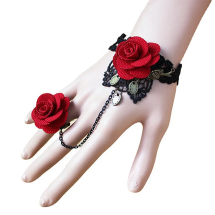 Women's Vintage Steampunk Gloves Wrist Cuff Gear Girls Jewelry Accessories Victorian Bracelets Costume Lace Handwear - STYIEN