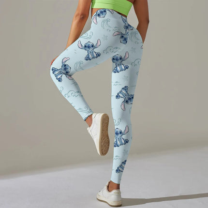 Disney STYIEN print Checkered WOMEN'S Sports and Fitness Leggings Women Tiedye Gym Leggings Mujer Push Up Booty Pants Fitness - STYIEN