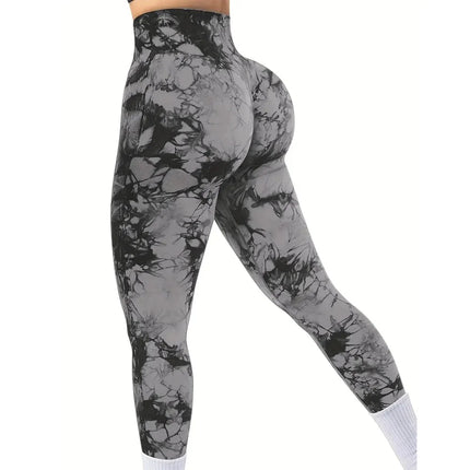 Women's Tie-Dye Seamless Peach Butt High Waist Butt Pants Stretch Fitness Yoga Pants - STYIEN