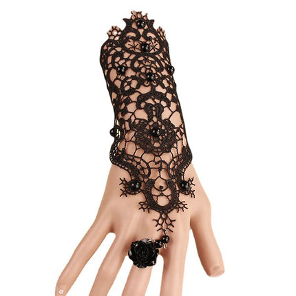 Women's Vintage Steampunk Gloves Wrist Cuff Gear Girls Jewelry Accessories Victorian Bracelets Costume Lace Handwear - STYIEN
