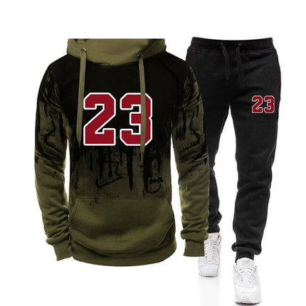 Mens Casual Hoodies Jogging Sweatshirts Autumn Winter Fashion Comfortable Daily Wear Sports Sweatpants Set - STYIEN