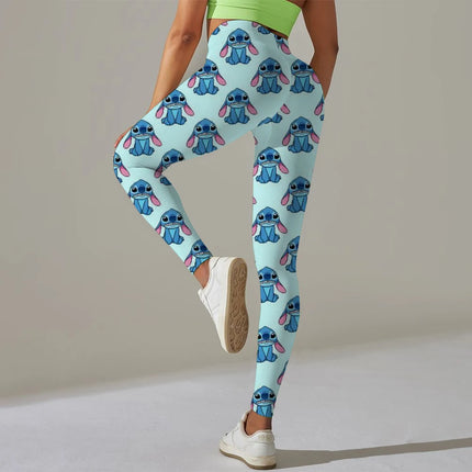 Disney STYIEN print Checkered WOMEN'S Sports and Fitness Leggings Women Tiedye Gym Leggings Mujer Push Up Booty Pants Fitness - STYIEN