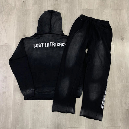 Men's Washed Cotton Hooded Sweatshirt Oversized Vintage Casual Pullover Rhinestone Accent Autumn Streetwear - STYIEN