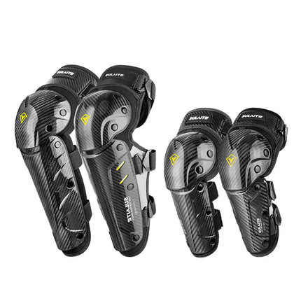 Motorcycle knee pads carbon fiber elbow pads anti-fall sports knee pads off-road motorcycle windproof riding protective gear - STYIEN