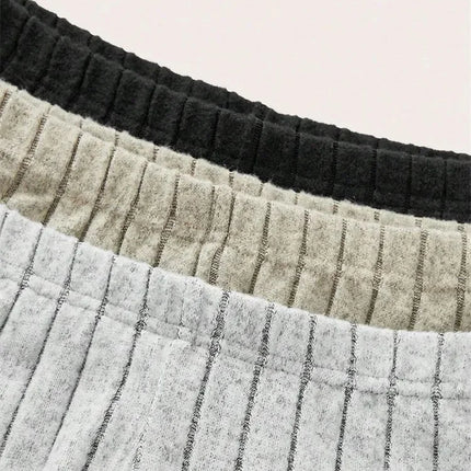 Women's Solid Color Ribbed Flared Leggings Spring Autumn Winter Casual High Waist Slim FIt Leggings Workout Fitness - STYIEN